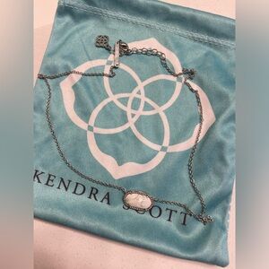 Kendra Scott Elisa Silver Pendant Necklace in white/black Marble